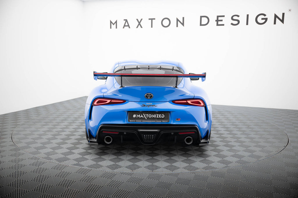 Carbon Spoiler With External Brackets Uprights + LED Toyota Supra Mk5