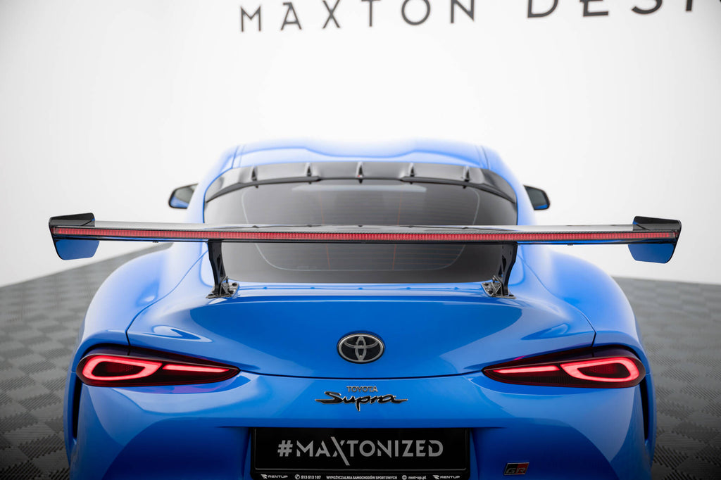 Carbon Spoiler With External Brackets Uprights + LED Toyota Supra Mk5