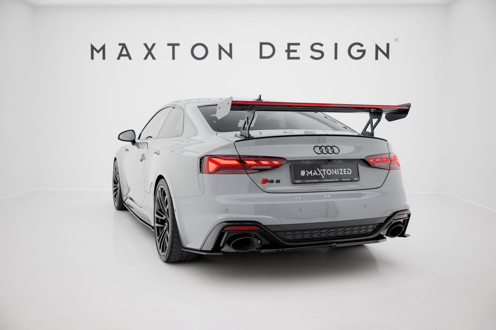 Carbon Spoiler With External Brackets Uprights V.1 + LED Audi A5 / A5 S-Line / S5 / RS5 Coupe F5 / F5 Facelift