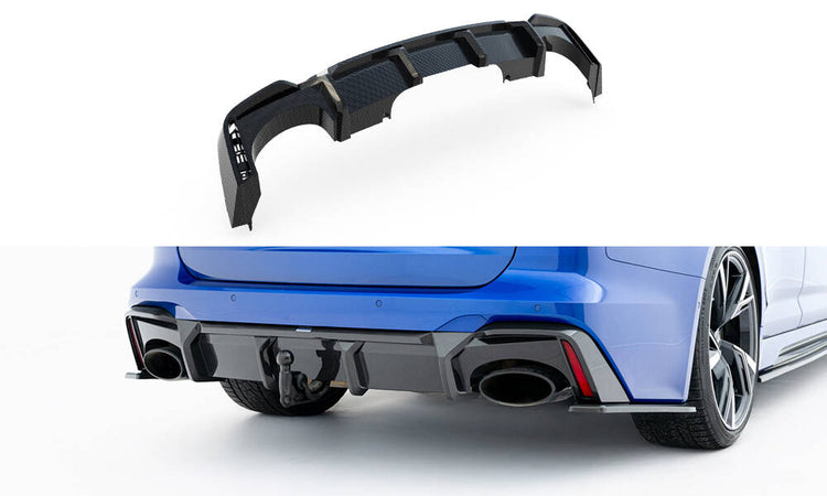 Prepreg Carbon Fiber Rear Diffuser Audi RS6 C8  (version with towbar)