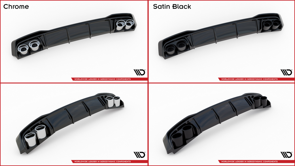 Rear Valance + Exhaust Ends Imitation Audi A6 S-Line / S6 C8 / C8 Facelift