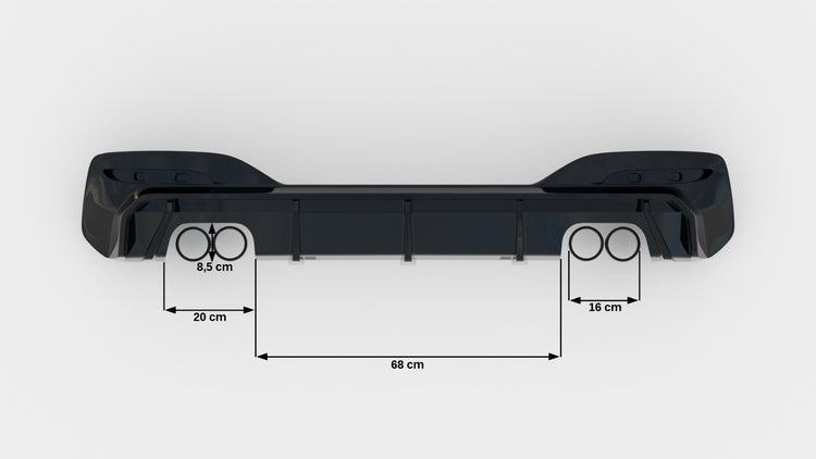 Rear Valance V.3 BMW 1 M-Pack / M140i F20 Facelift (Version with dual exhausts on both sides)