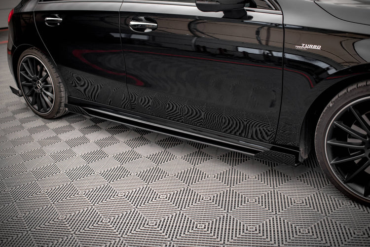 Street Pro Side Skirts Diffusers + Flaps Mercedes A35 AMG / AMG-Line Aero Pack W177