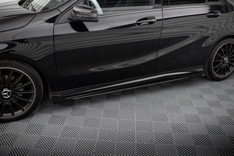 Street Pro Side Skirts Diffusers + Flaps Mercedes-Benz A AMG-Line W176 Facelift